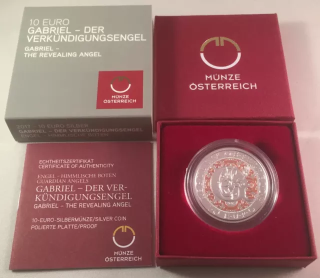 Österreich 10 Euro Silber Münze 2017 Engel - Himmlische Boten - Gabriel PP