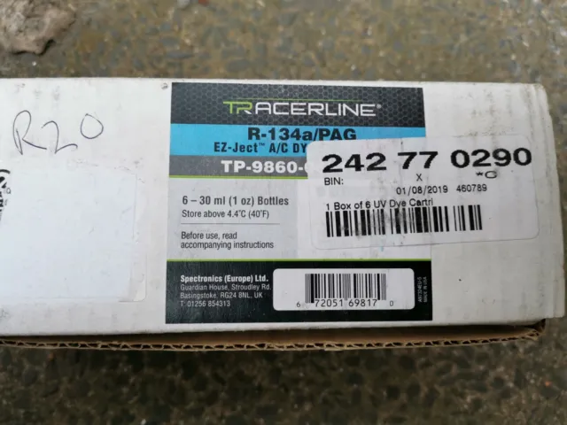 Tracerline Tp9860 Ez-Ject R-134A/Pag Uv A/C Dye Cartridges 0.5 Oz, 6 Pack