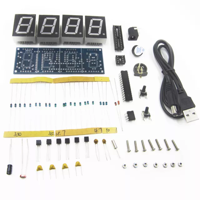 DIY Kit Digital red LED Electronic Microcontroller Clock panel Display Time