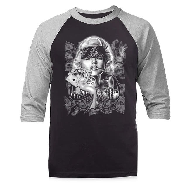 Monroe High On Life Poe 3/4 Sleeve Graphic  Raglan 3/4 Sleeve Baseball T-shirt