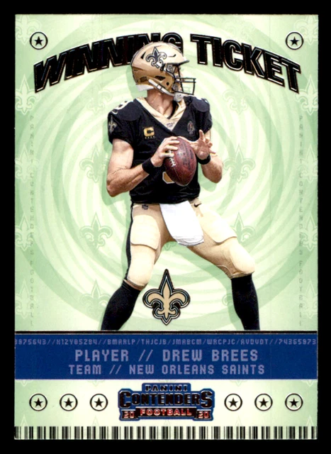 2020 Panini Contenders Drew Brees  Winning Ticket  #WT6 New Orleans Saints