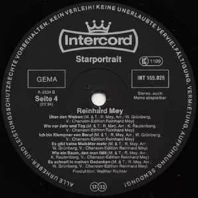 Reinhard Mey ‎– Starportrait | Vinyl | Schallplatten | LP | VG+/VG+ 3