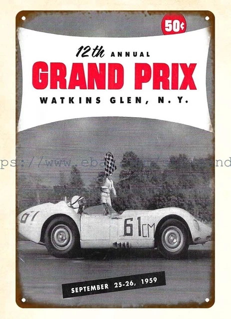 1959 Watkins Glen Grand Prix Car Race metal tin sign house interior design