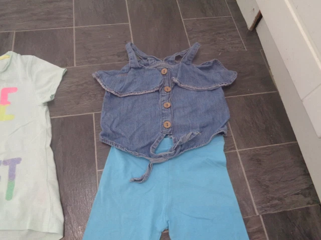 pacchetto vestiti ragazze-3-4 anni-abito maglione, gonna denim + pantaloncini, leggings + 4 top 6