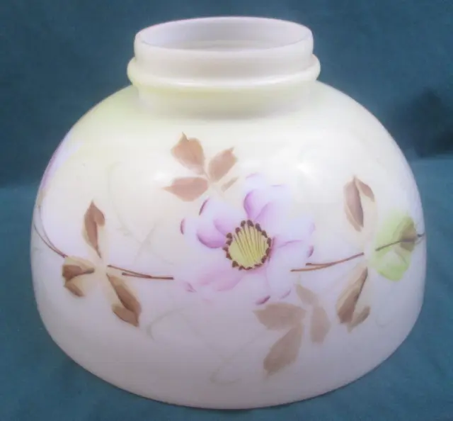 Hurricane Gwtw Hanging Glass Oil Lamp Shade - Floral Pattern - 10" Fitter(Efe5)