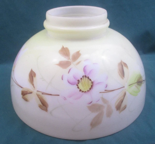 Hurricane Gwtw Hanging Glass Oil Lamp Shade - Floral Pattern - 10" Fitter(Efe5)