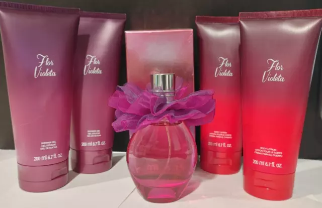 5 pc AVON FLOR VIOLETA EAU DE PARFUM BODY LOTION & SHOWER GEL- NEW 3