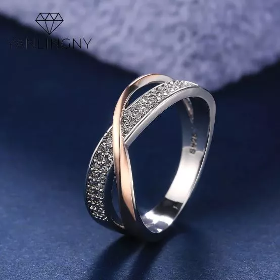 Ring Edelstahl Mit Zirkonia Damenringe Eheringe Verlobungsringe Schmuck (Neu) 2