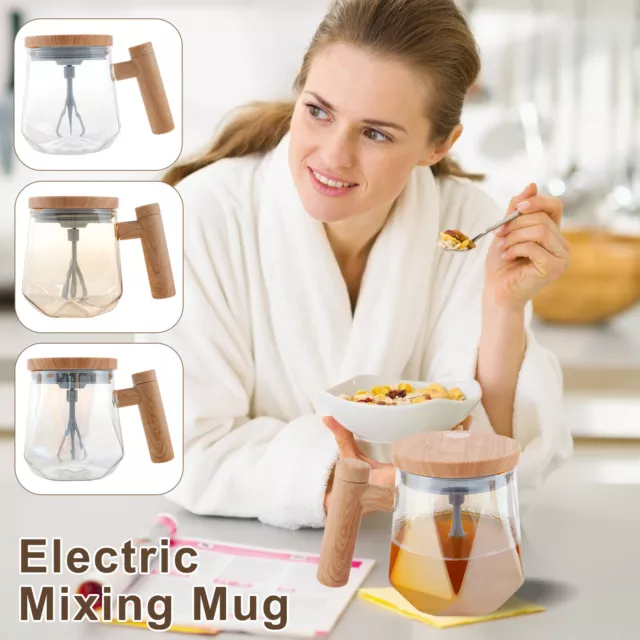 Self Stirring Mug with Ergonomic Handle 7000rpm Electric Mixing Mug haflw