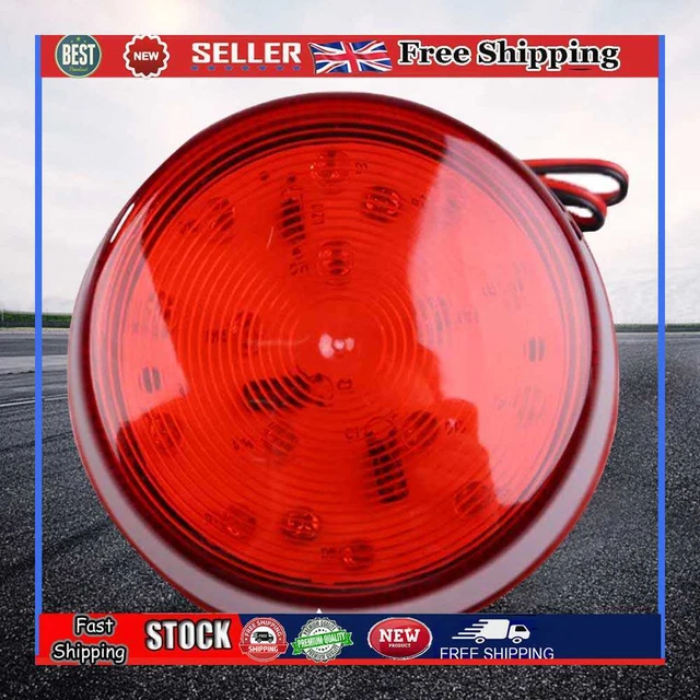 12V LED Alarma Señal de Seguridad Lámpara Advertencia Sirena con Luz Intermitente Roja (Roja)