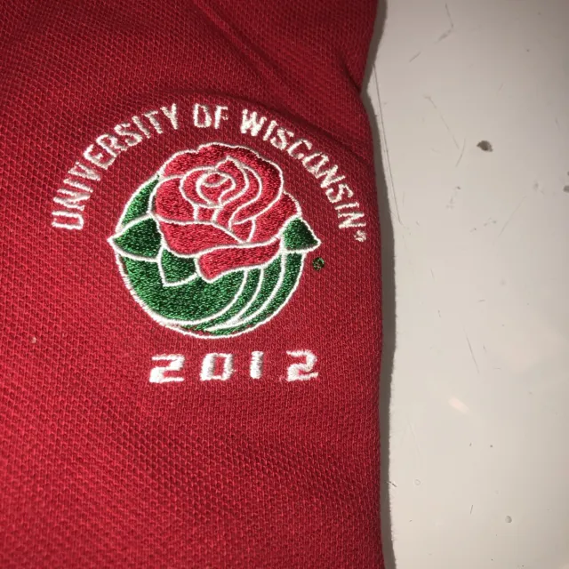 Antigua Women's Wisconsin Red Pigue Shirt Size large Rose Bowl 2012 new w/ Tags