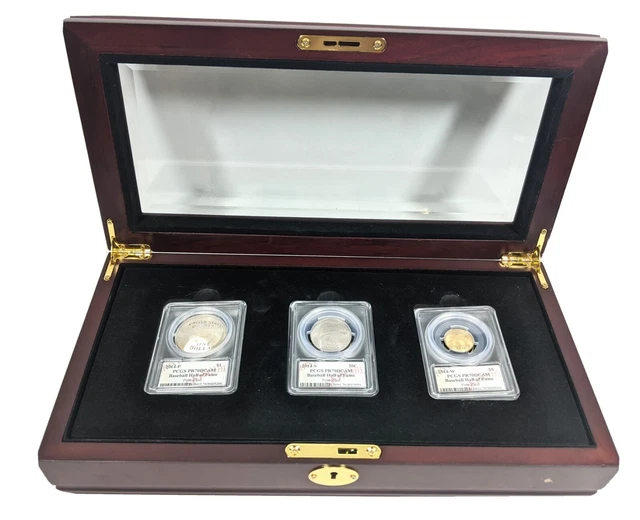 3 Piece Baseball HOF PCGS PR70 Signed Pete Rose Gold Silver Clad Half Coin