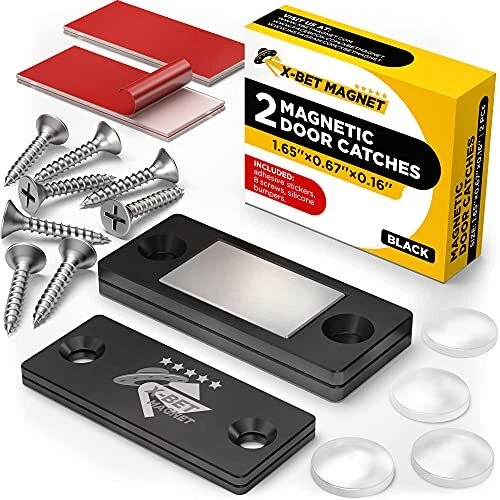 Magnetic Door Catch Silver - Thin Cabinet Door Magnetic Catch - Magnetic