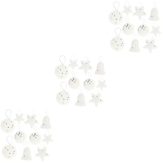 360 Pcs Foam Pendant Glitter Christmas Ball Star Bell Tree Baubles