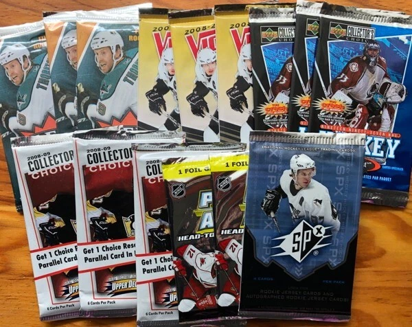 Lot de 15 packs cartes Hockey NHL trading cards boosters scellés