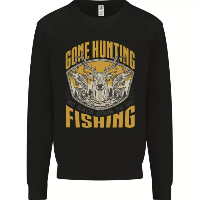 Gone Hunting Then Fishing Funny Hunter Kids Sweatshirt Jumper