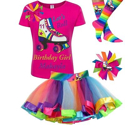 11th Birthday Girl Roller Skate Shirt Skating Outfit Roller Derby Personalize 11