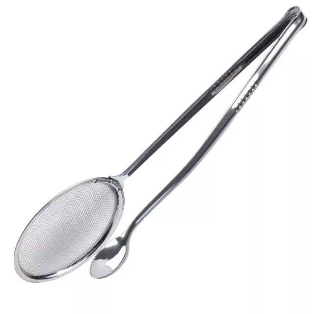 NEW Cuisena Stainless Steel 2-In-One Frying Tongs and Strainer