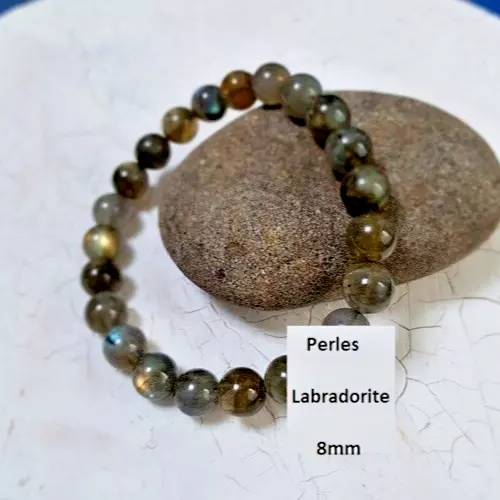 Bracelet de perles Labradorite en pierre Naturelle (avec reflets), Sur mesure