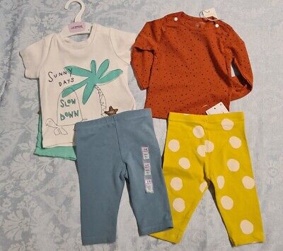 M&S Marks & Spencer baby girl tops/ trousers clothes bundle age 3-6 mths BNWT