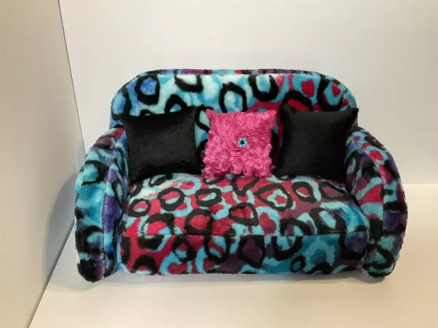 Colorful Leopard Print Sofa For Monster High, Barbie Or Bratz Dolls