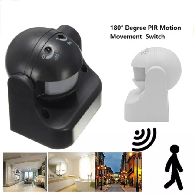 Outdoor LED Security PIR Infrared Motion Sensor Detector Switch Wall Light 180°