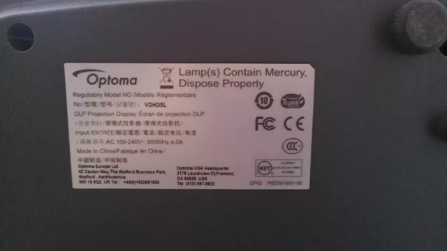 EUC 310f H/A06  ballast VDHDSL optoma hd151X