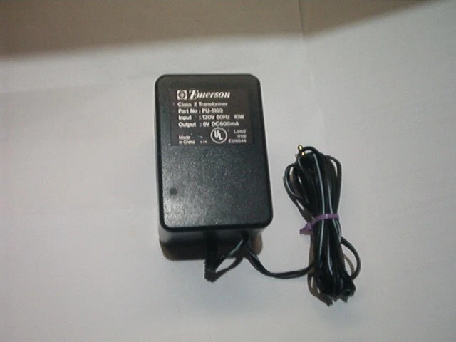Emerson Power Adapter PU-1169 8V 600mA Class 2 Transformer Tested  Same Day Ship