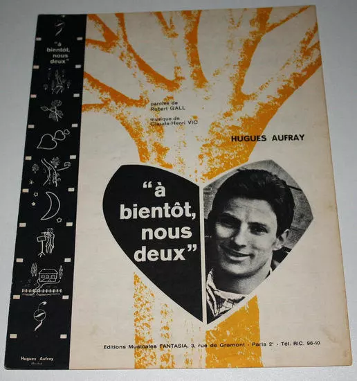 Partition vintage sheet music HUGUES AUFRAY : A Bientôt Nous Deux * 60's