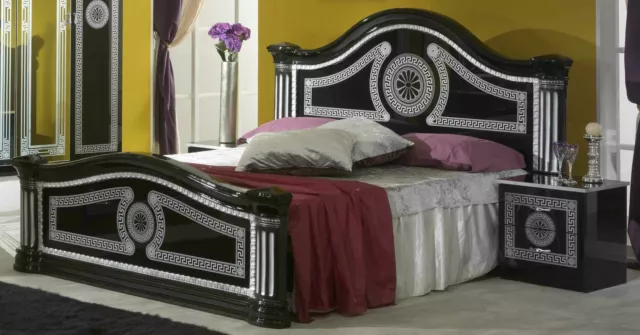 Lit 2x Nachttische 3tlg. Italienne Meuble Chambre à Coucher Lits Bois Neuf Lot