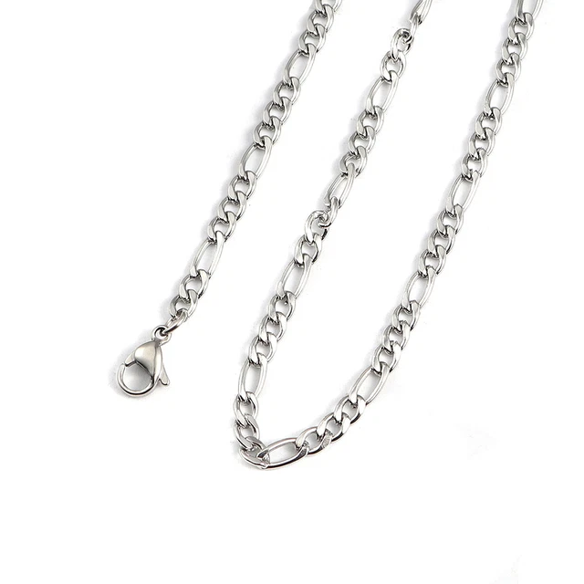 Konov Bijoux Collier Homme - Chaîne Lien Figaro - Acier Inoxydable