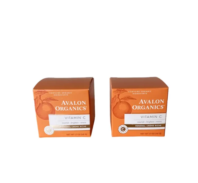 Avalon Organics Vitamin C Renewal Creme Riche-Nourish, Brighten, Renew x2