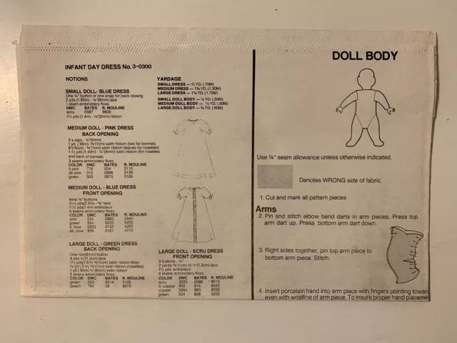 Newborn Daygown & Doll Pattern Dianne Durand Collection An English Smocking Art 3