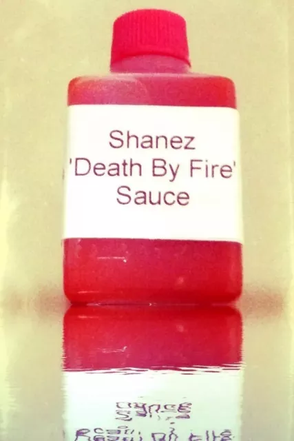 15ml Carolina Reaper 'DEATH BY FIRE'  Shanez Hot Sauce Chilli