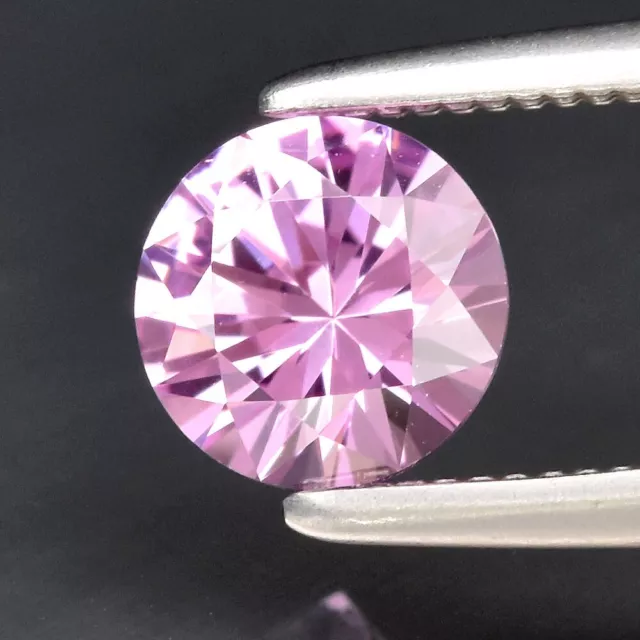 0.69ct 5.3mm VVS Round Brilliant Unheated Purplish Pink Sapphire, Gemstone