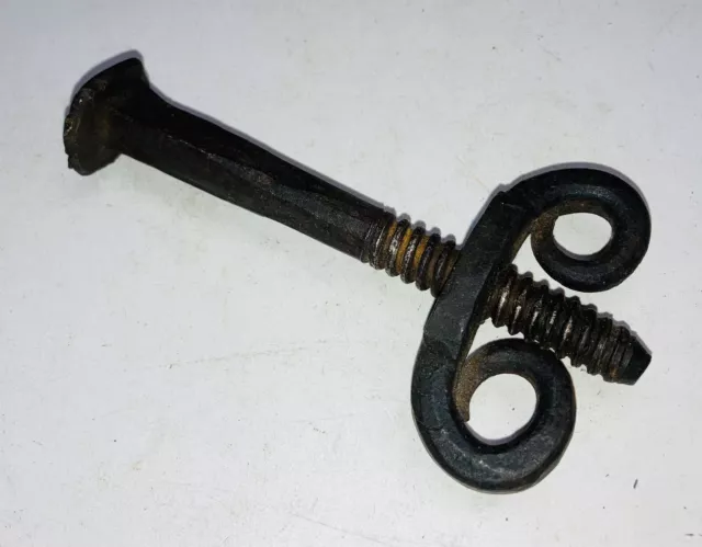 Early antique ram's head Nut & Bolt. blacksmith made. STUNNING hand forged Iron.