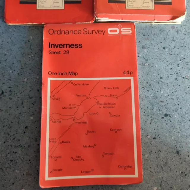 Three Vintage Old Ordnance Survey Maps Of Inverness 2