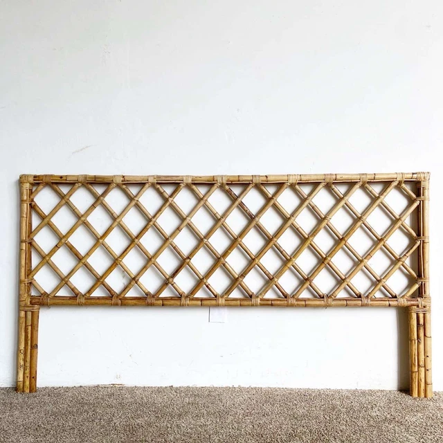 Boho Chic Bamboo Rattan King Size Headboard