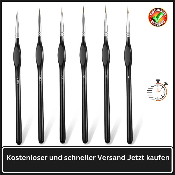 Trockenpinsel-Set 9-teilig – Für Miniatur-Malerei, Aus Ziegenhaar, Verschiedene Größen, Ideal Für Modelle & Tabletop