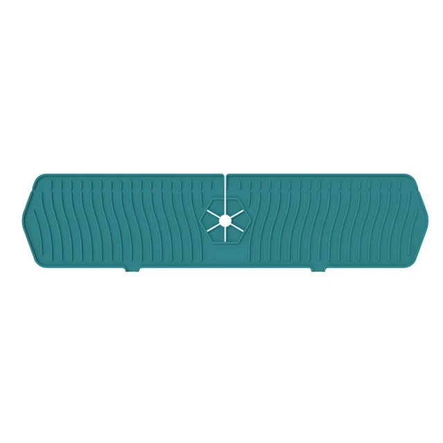 Grifo de silicona tapete de drenaje absorbente protector contra salpicaduras receptor de agua (verde)