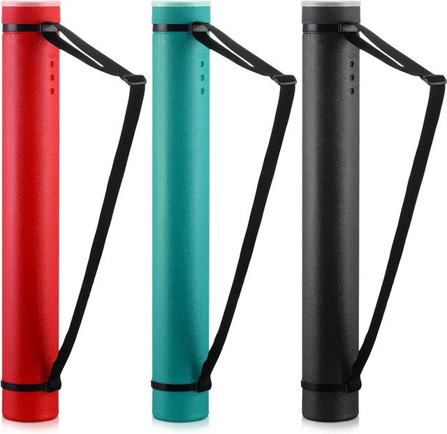 Mimorou 3 Pcs Extendable Poster Tubes Plastic Document Black, Green, Red