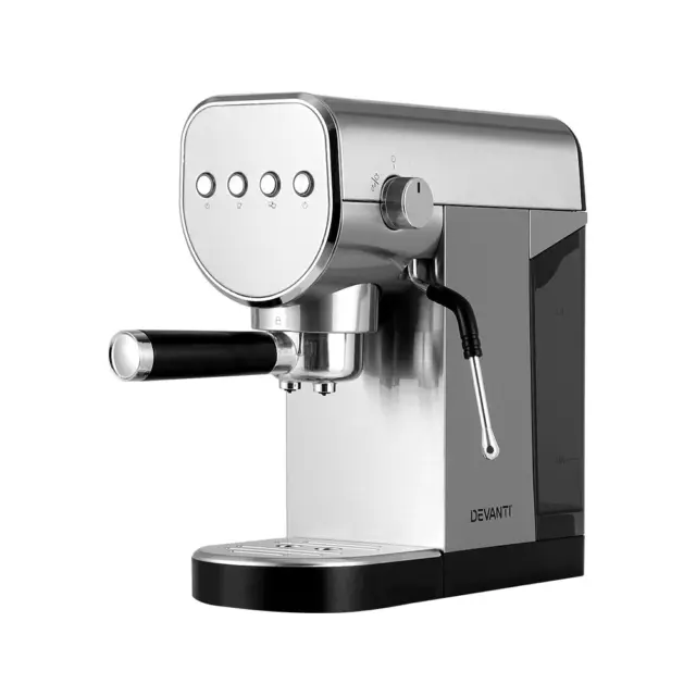 Devanti Coffee Machine 20 Bar Espresso Maker Milk Frother Cappuccino Latte Cafe