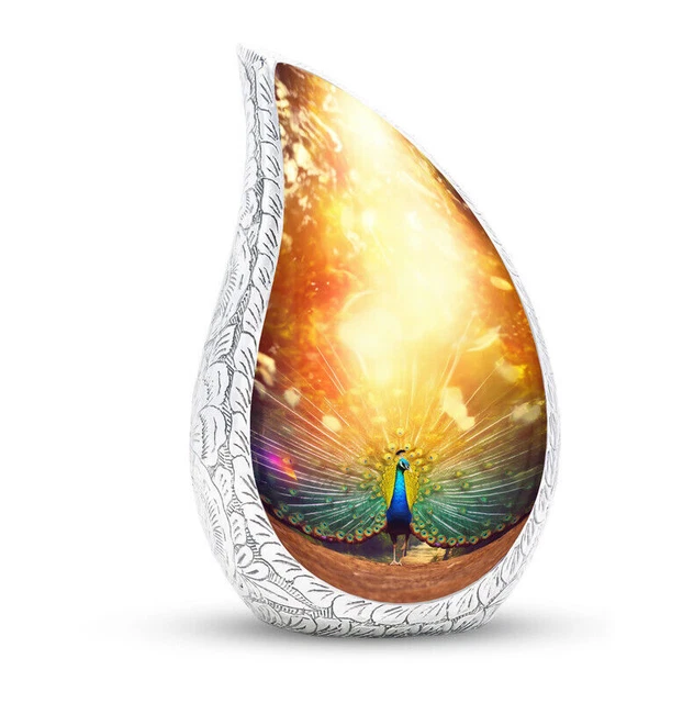 Glorious Peacock Urns For Human Ashes Adult Female Mom Pack Of 1 (3 Inch)