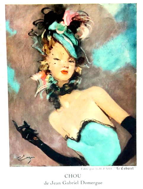 Tableau Portrait De Lolotte Par Jean-Gabriel Domergue 1939 - Huile Sur Toile, Encadré, Signé