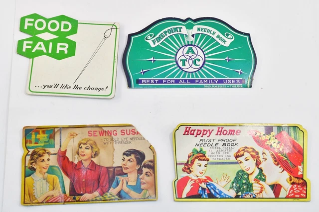 Vtg Happy Home FinePoint Food Fair Needles Sharps Advertising w/ Needles 4B