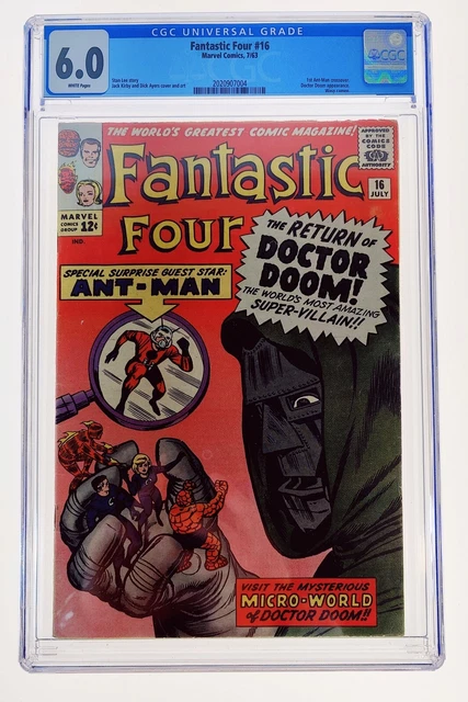 Fantastic Four 16 CGC 6.0 White Pages Doctor Doom 1st Ant Man Appearance Wasp FN