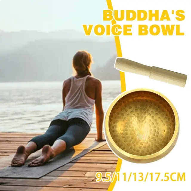 Yoga Meditation Bell Buddha Sound Singing Bowl with Wooden Fish Emperor