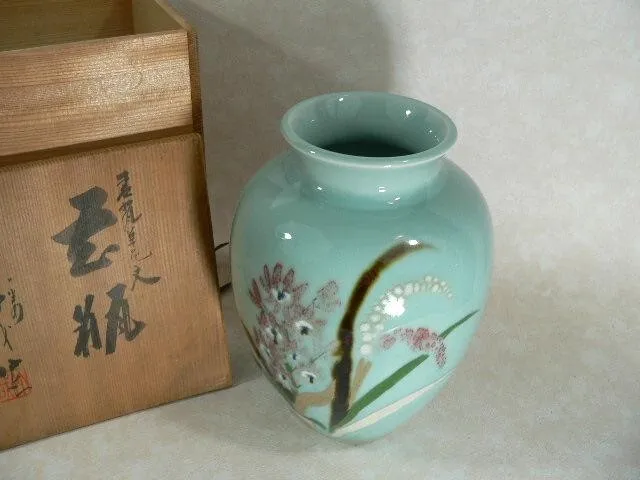 Japanese Celadon Vase | Vintage Celadon Vase | Collectible Vase | Flower Vase