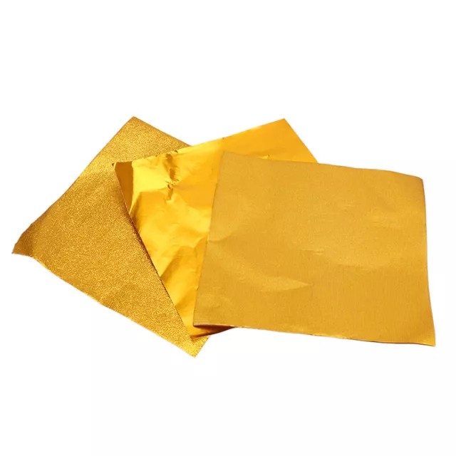 200 piezas 8*8 cm Oro Aluminio Lámina Caramelo Chocolate Galleta Hágalo usted mismo Envoltura Lata Papel ZK