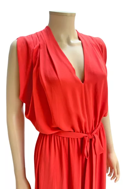 BCBG Max Azria Red Georgette Tie Waist Sleeveless Raymee Maxi Dress Size S NWT/D 3